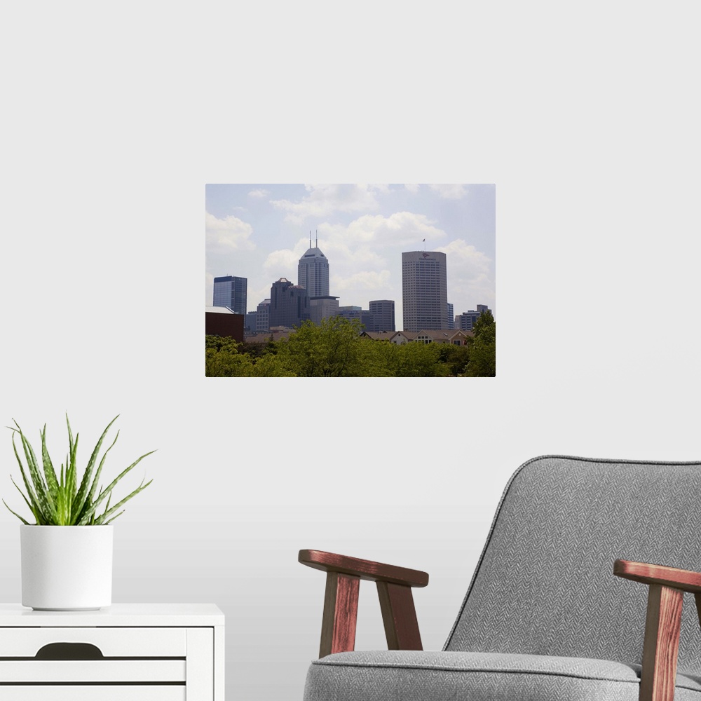 A modern room featuring Skyscrapers in a city, Chase Tower, Indianapolis, Marion County, Indiana