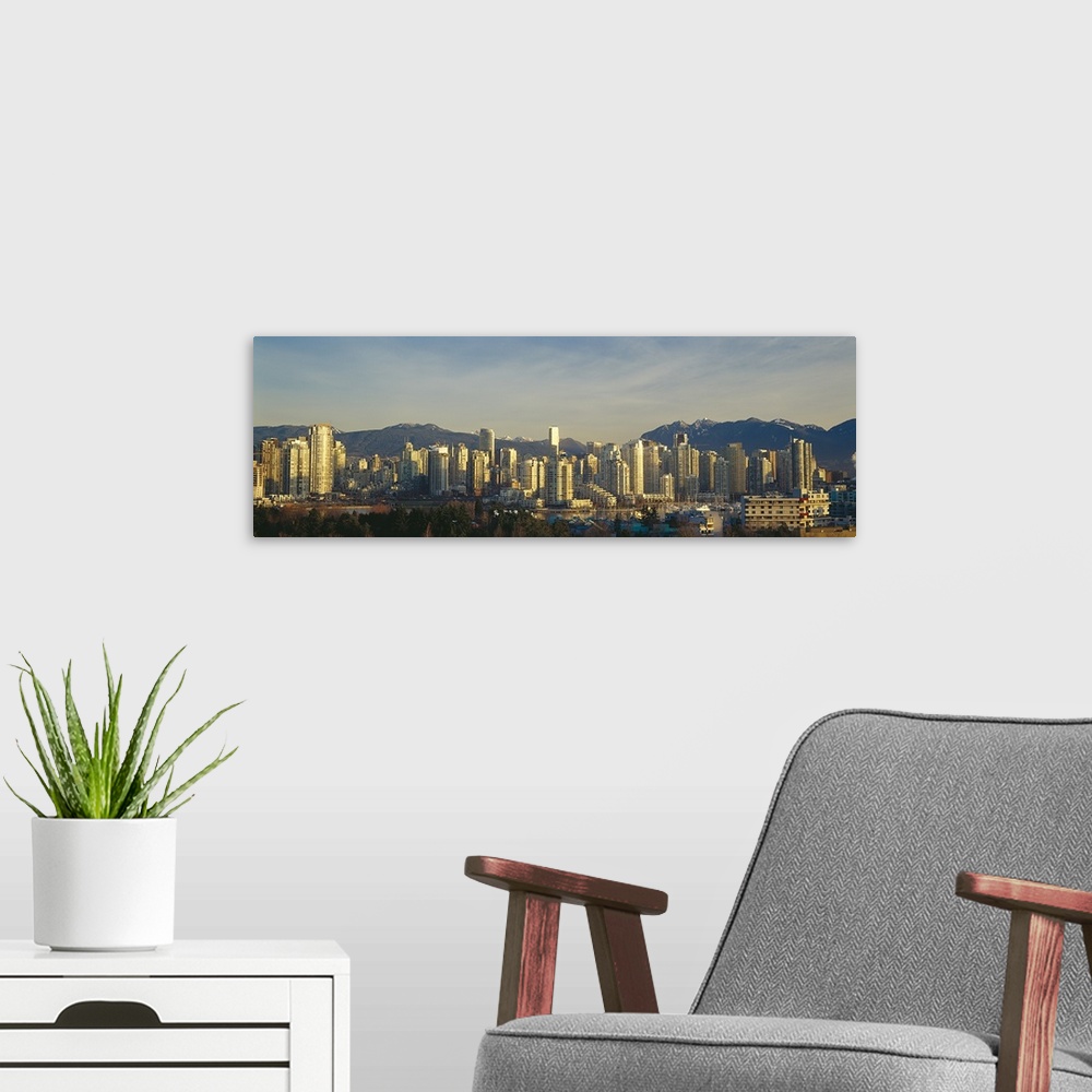 A modern room featuring Skyscrapers in a city, False Creek, Vancouver, Lower Mainland, British Columbia, Canada