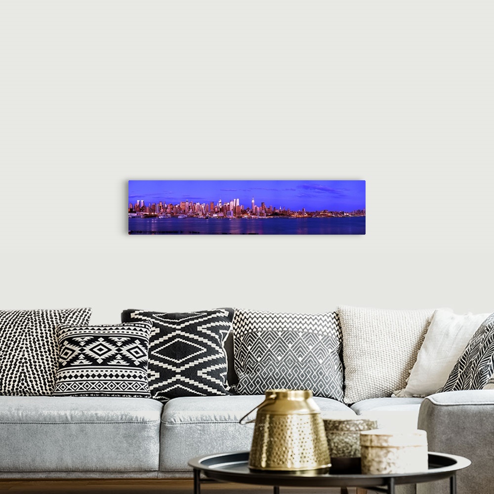 A bohemian room featuring Skyscrapers in a city, Manhattan, New York City, New York State, USA