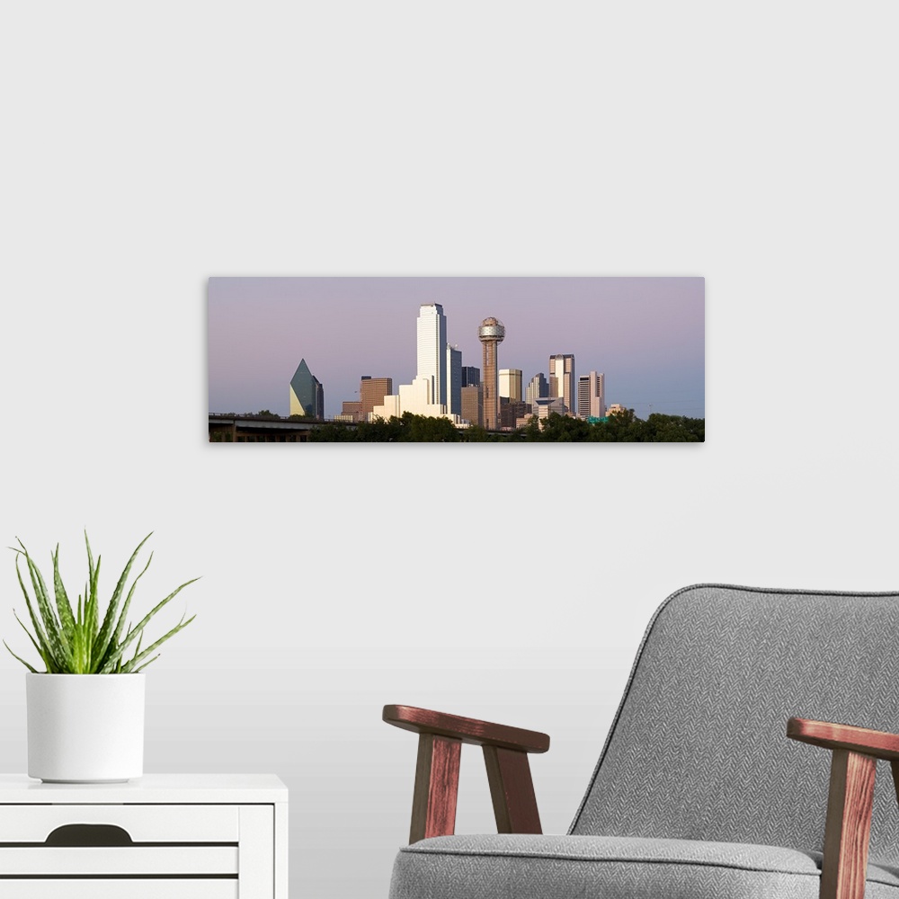 A modern room featuring Skyscrapers in a city, Reunion Tower, Dallas, Texas,