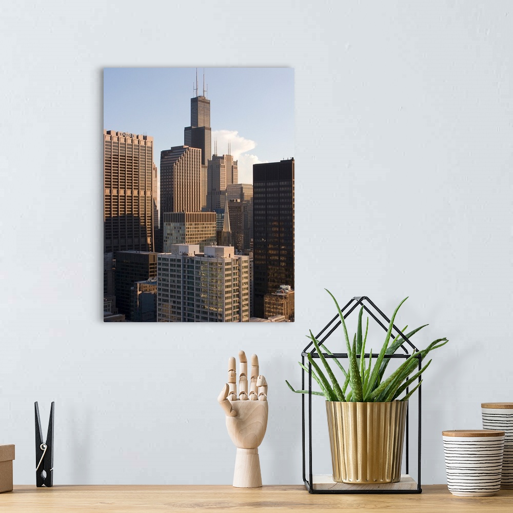 A bohemian room featuring Skyscrapers in a city, Sears Tower, Chicago, Illinois,