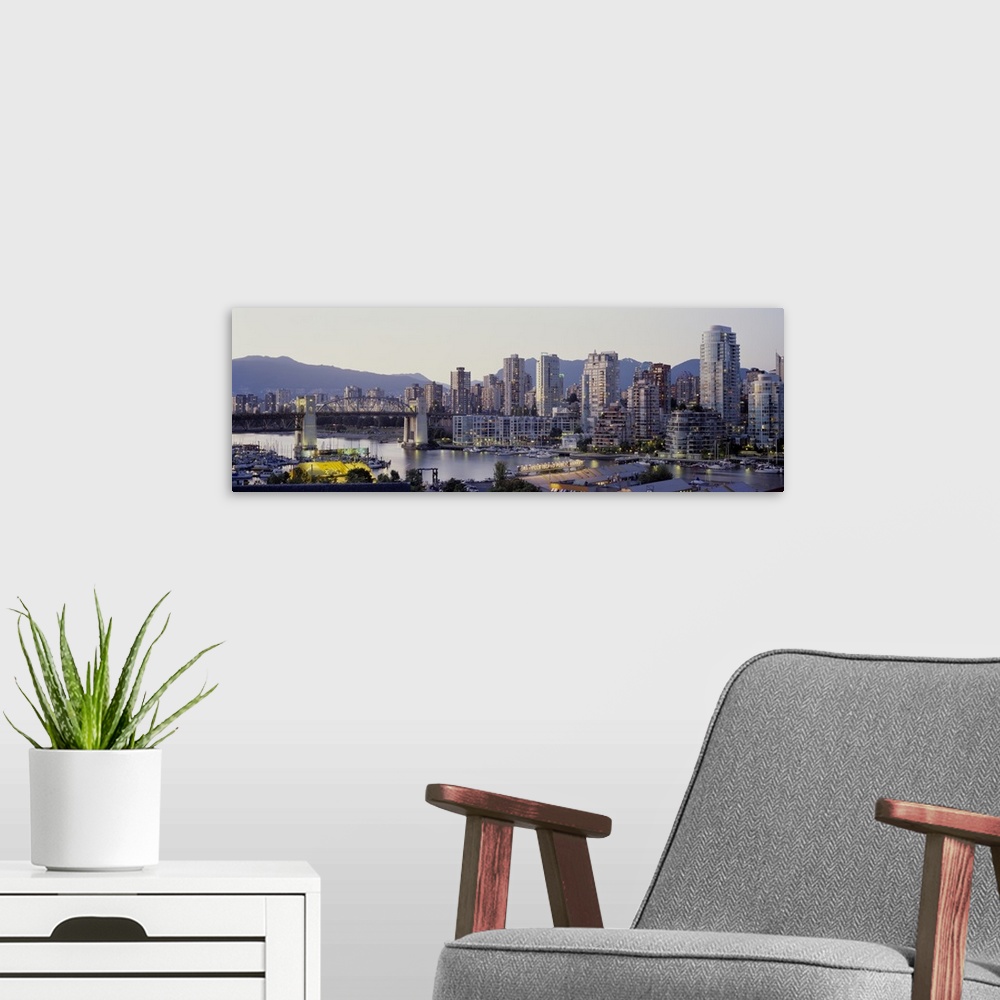 A modern room featuring Skyscrapers in a city, Vancouver, British Columbia, Canada