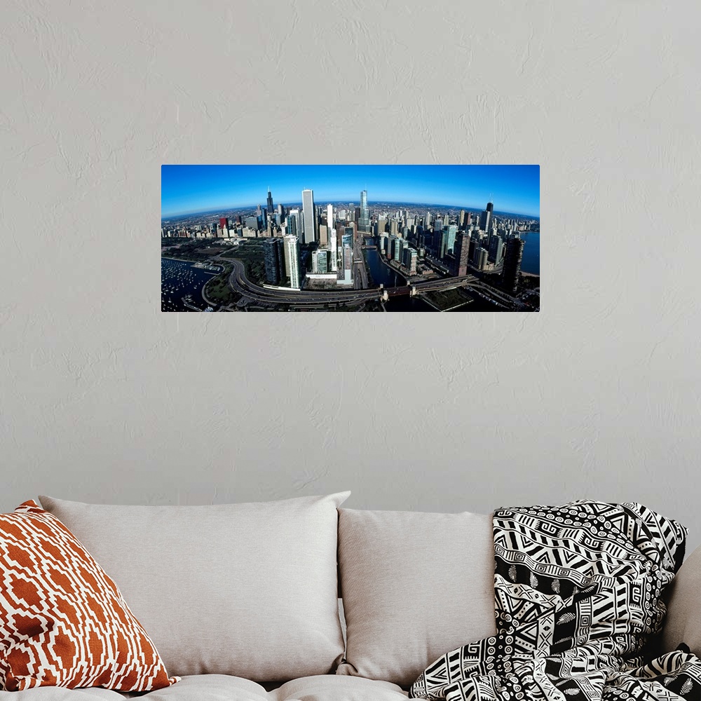 A bohemian room featuring Skyscrapers in a city, Willis Tower, Chicago, Cook County, Illinois