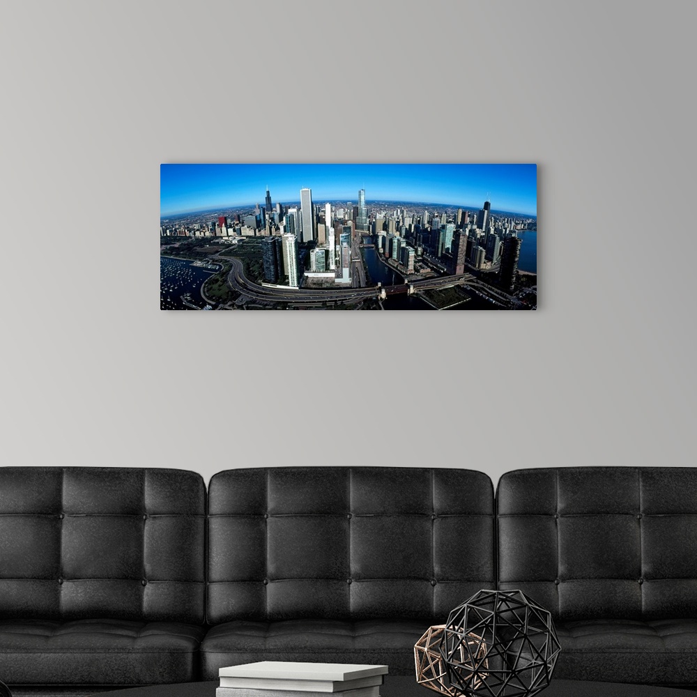 A modern room featuring Skyscrapers in a city, Willis Tower, Chicago, Cook County, Illinois