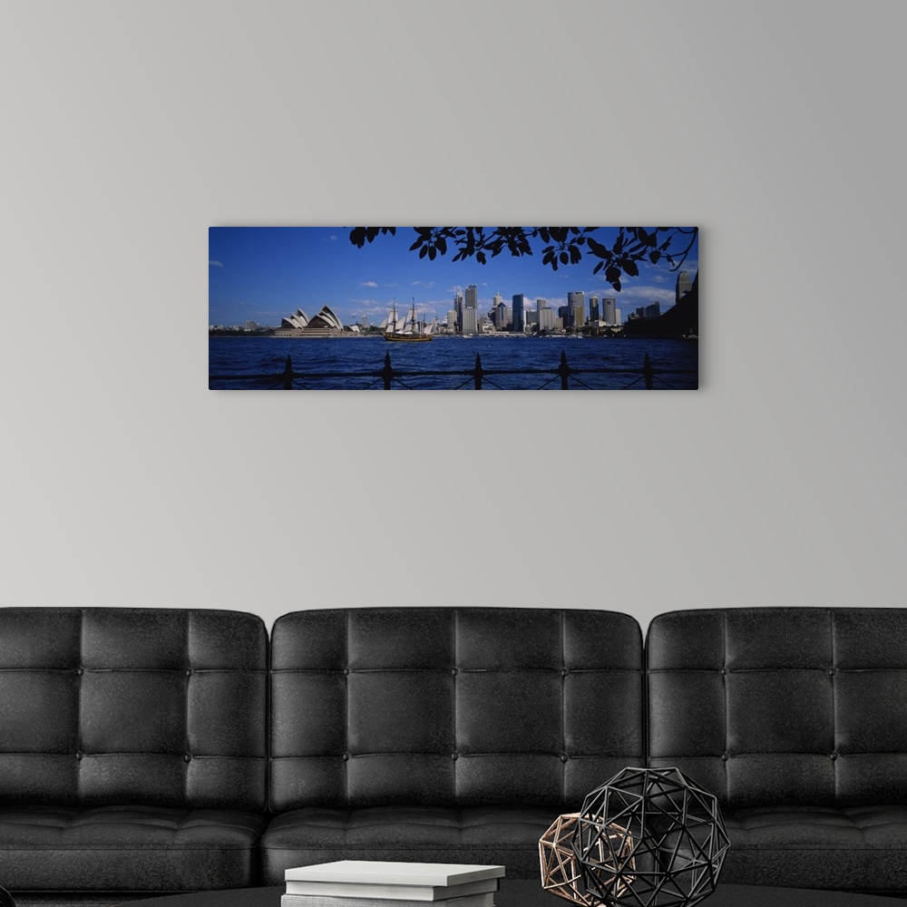 A modern room featuring Skyscrapers on the waterfront, Sydney Opera House, Sydney, New South Wales, Australia