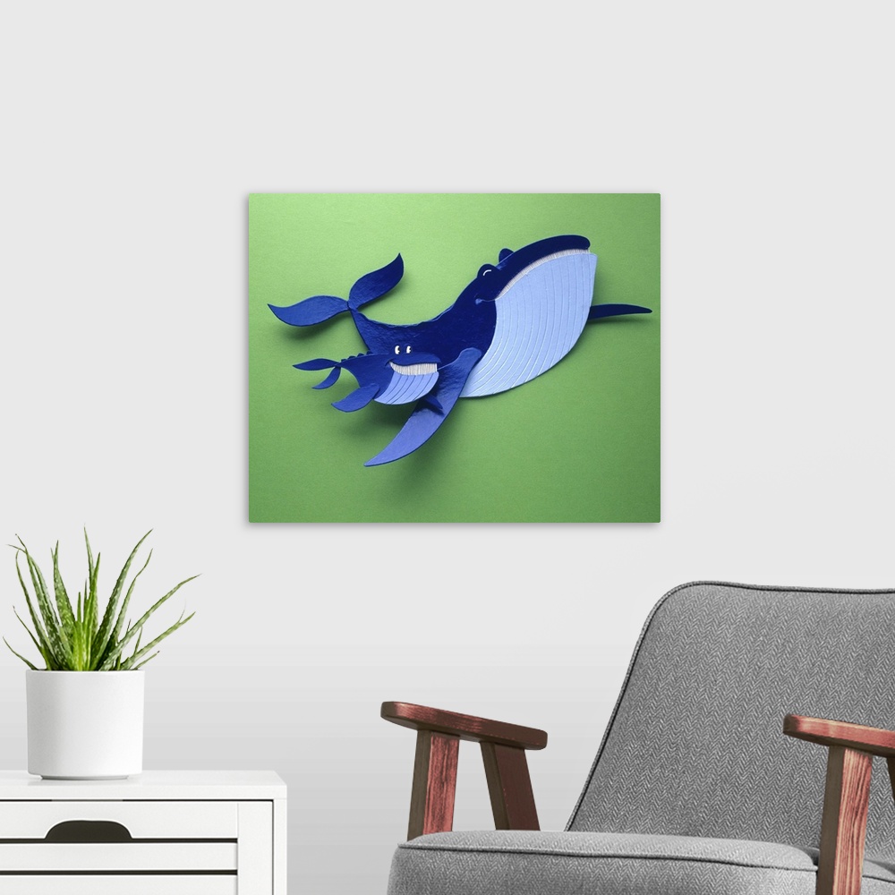 A modern room featuring Smiling whales