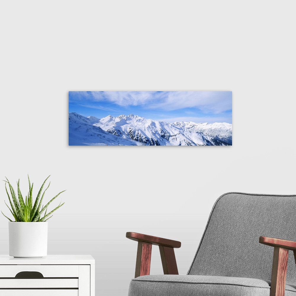 A modern room featuring Snow covered Alps, Schonjoch, Tirol, Austria