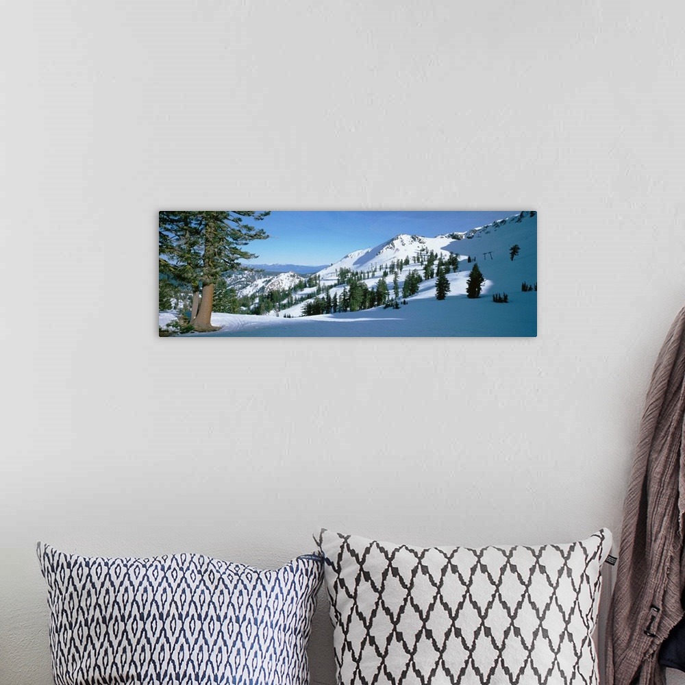 A bohemian room featuring Snow covered hills, Lake Tahoe