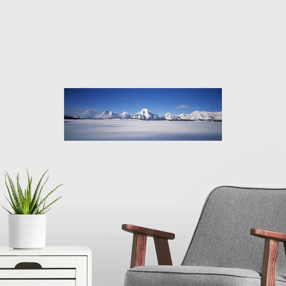 A modern room featuring Snow covered landscape, Grand Teton National Park, Wyoming