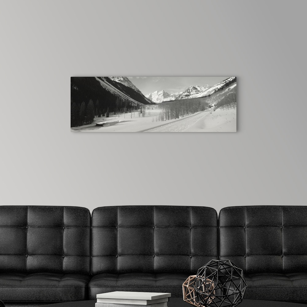 A modern room featuring Snow covered landscape, Maroon Bells, Colorado