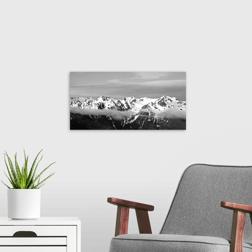 A modern room featuring Snow covered mountains, Hurricane Ridge, Olympic National Park, Washington State