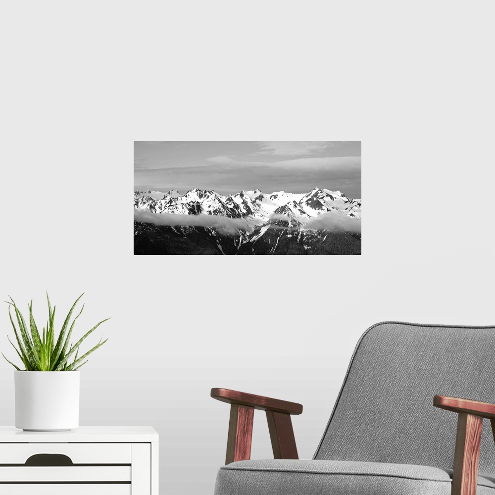 A modern room featuring Snow covered mountains, Hurricane Ridge, Olympic National Park, Washington State