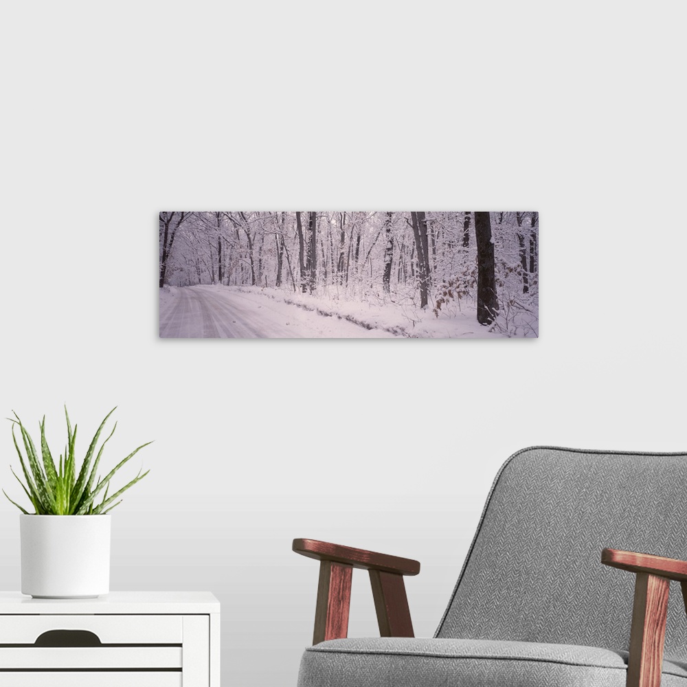 A modern room featuring Snow covered road, Holland, Michigan