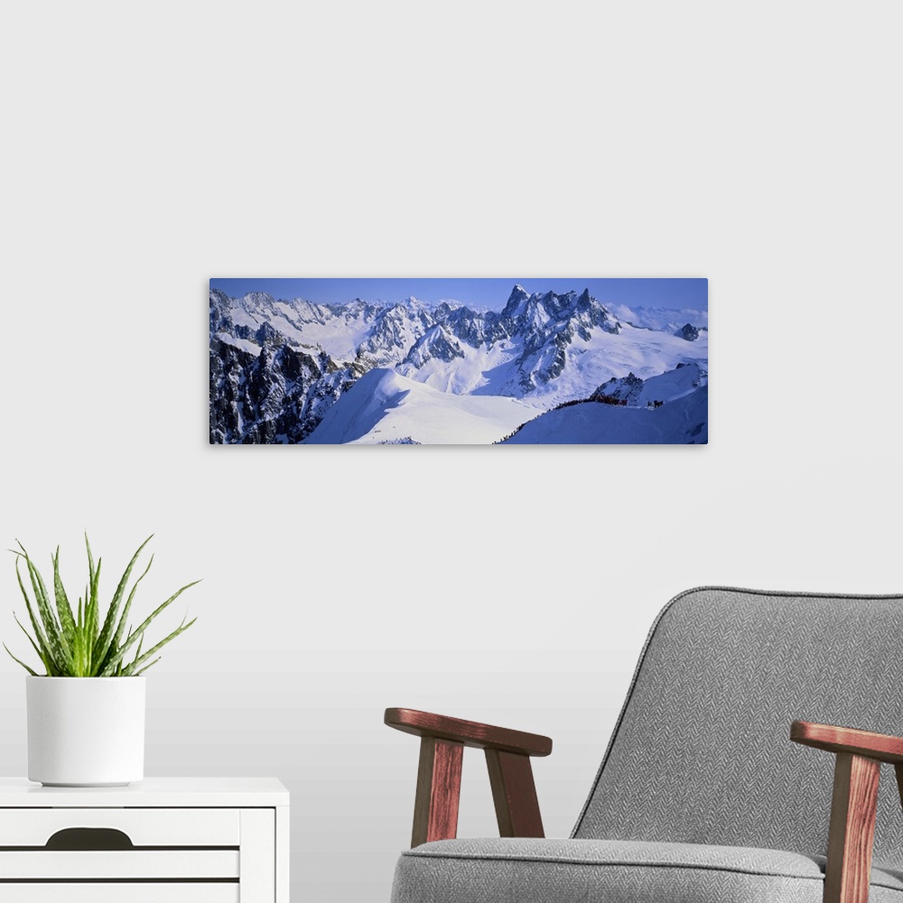 A modern room featuring Snow On Mountains Chamonix France