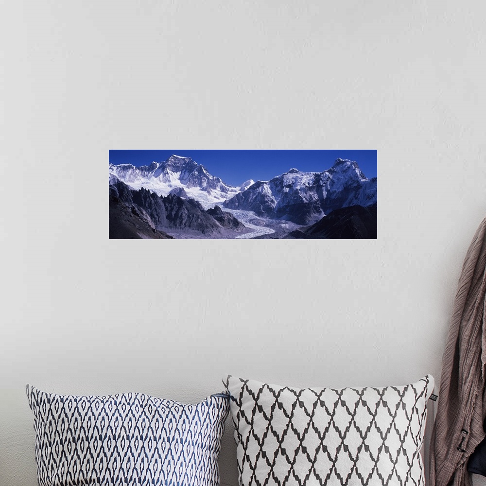 A bohemian room featuring Snow on mountains, Gyachung Kang, Khumbu, Nepal