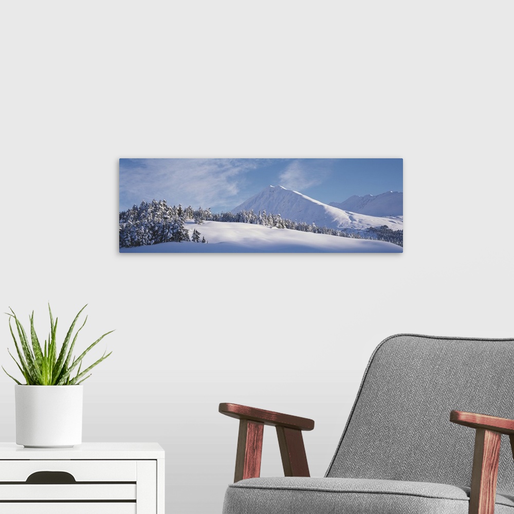 A modern room featuring Snowcapped Mountain, Chugach National Forest, Alaska