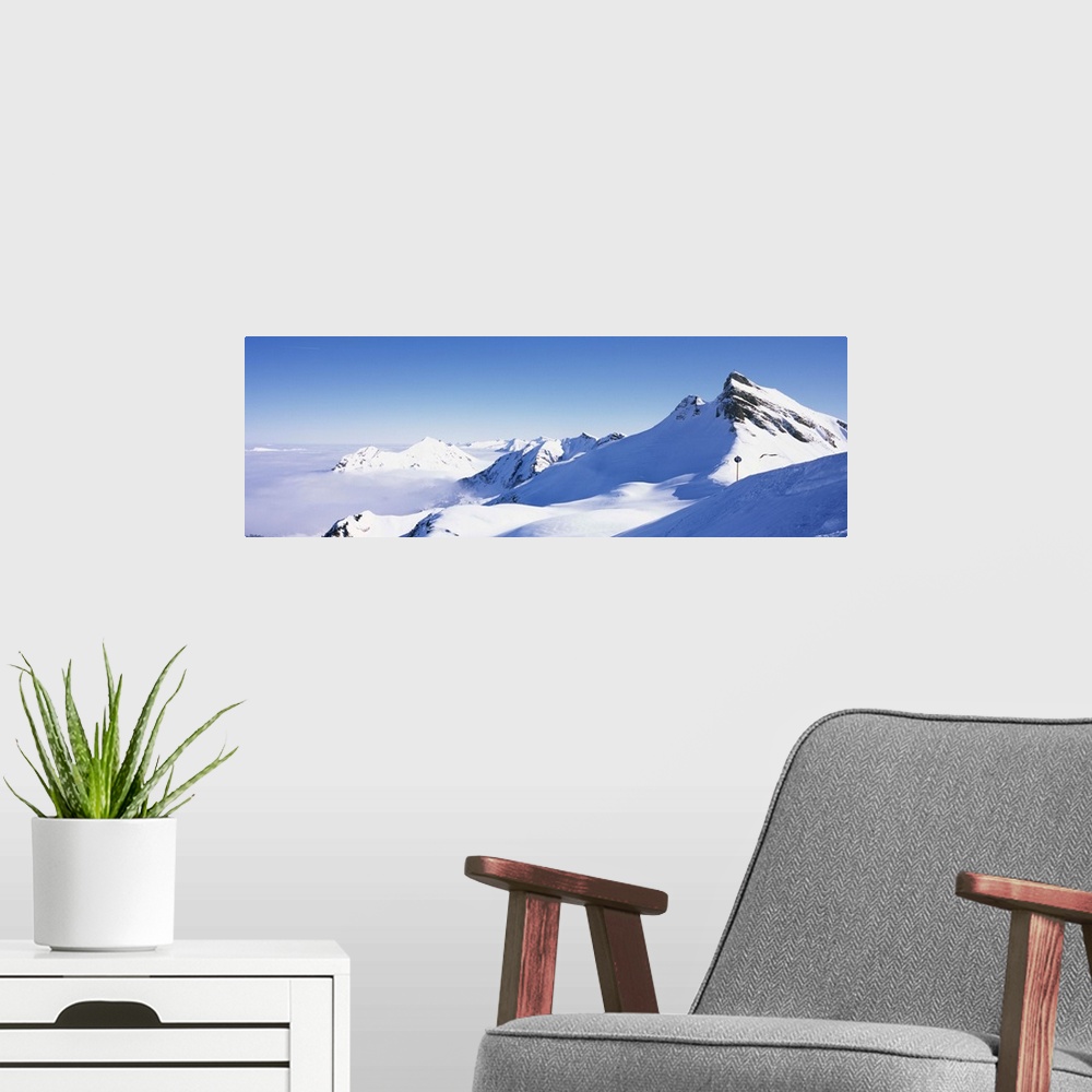 A modern room featuring Snowcapped mountain range, Damuls, Faschina, Vorarlberg, Austria