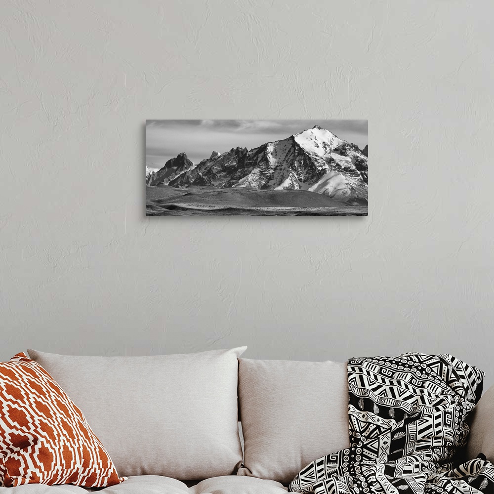 A bohemian room featuring Snowcapped mountain range, National Park, Magallanes Region, Patagonia, Chile