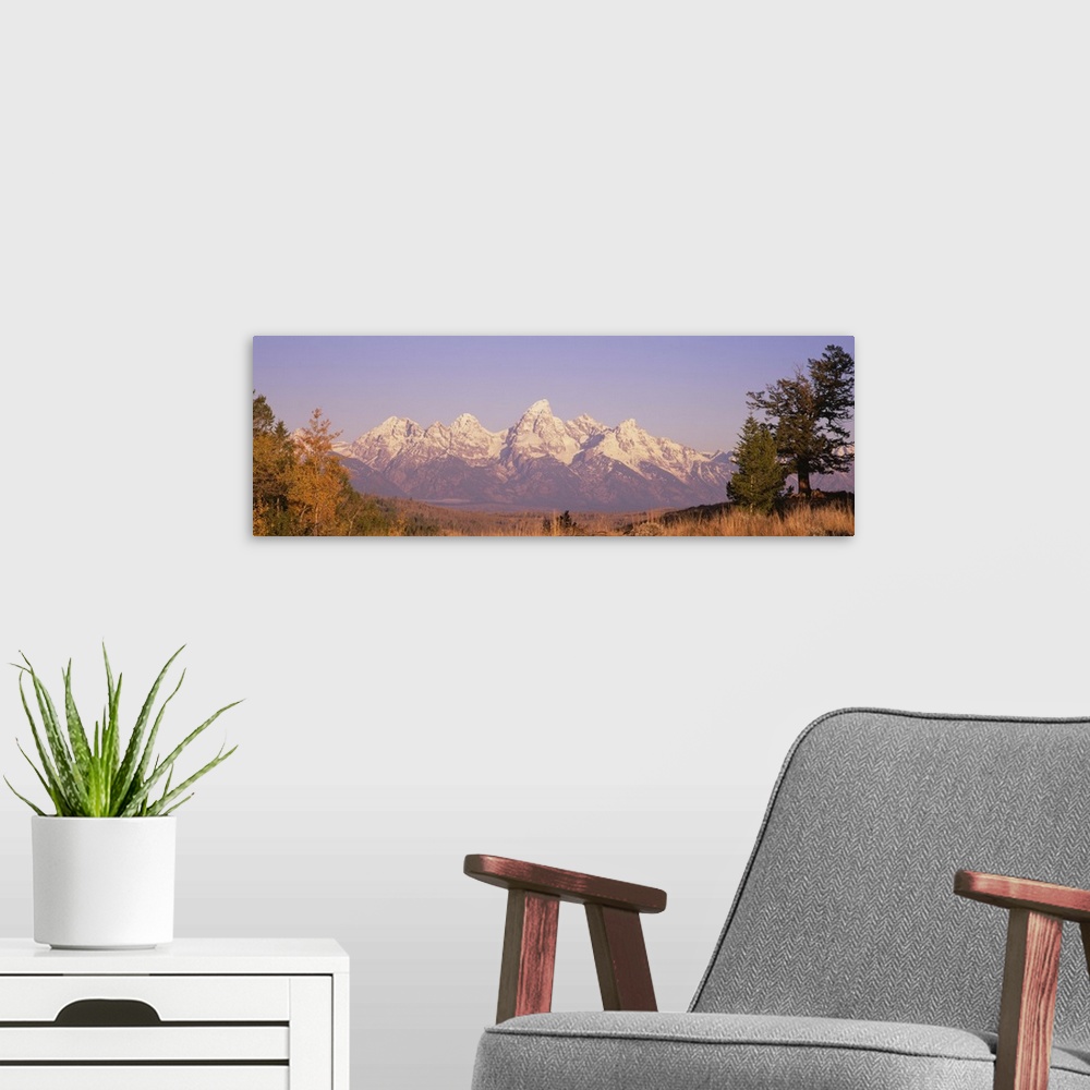 A modern room featuring Snowcapped mountains, Grand Teton National Park, Wyoming