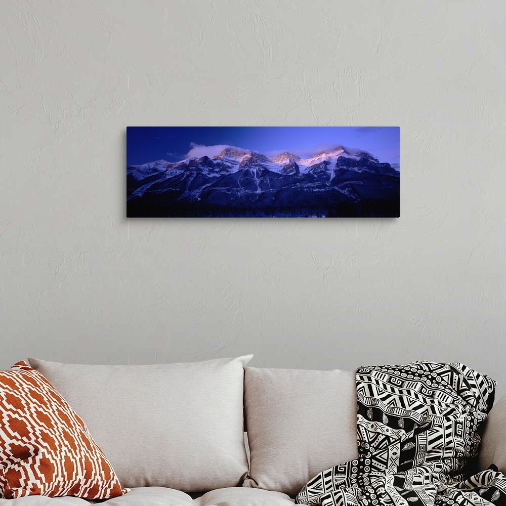 A bohemian room featuring Snowcapped mountains, Mt Rundle, Bow Valley, Banff National Park, Alberta, Canada