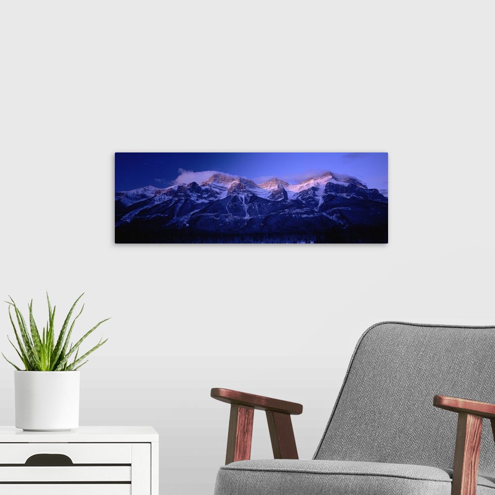 A modern room featuring Snowcapped mountains, Mt Rundle, Bow Valley, Banff National Park, Alberta, Canada