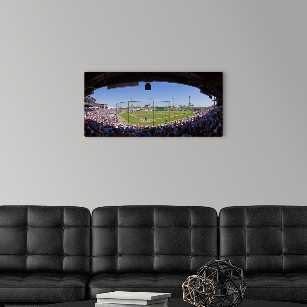 A modern room featuring Spectators in a stadium, Bright House Field, Clearwater, Pinellas County, Florida