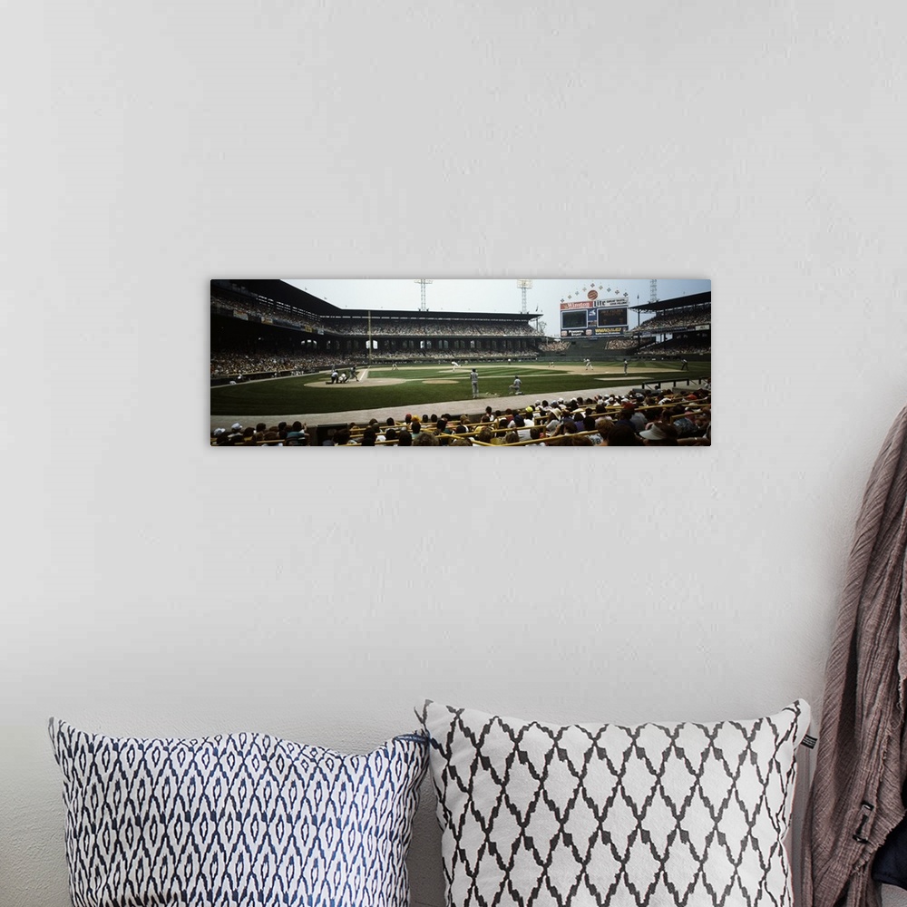 A bohemian room featuring Spectators watching a baseball match in a stadium U.S. Cellular Field Chicago Cook County Illinois
