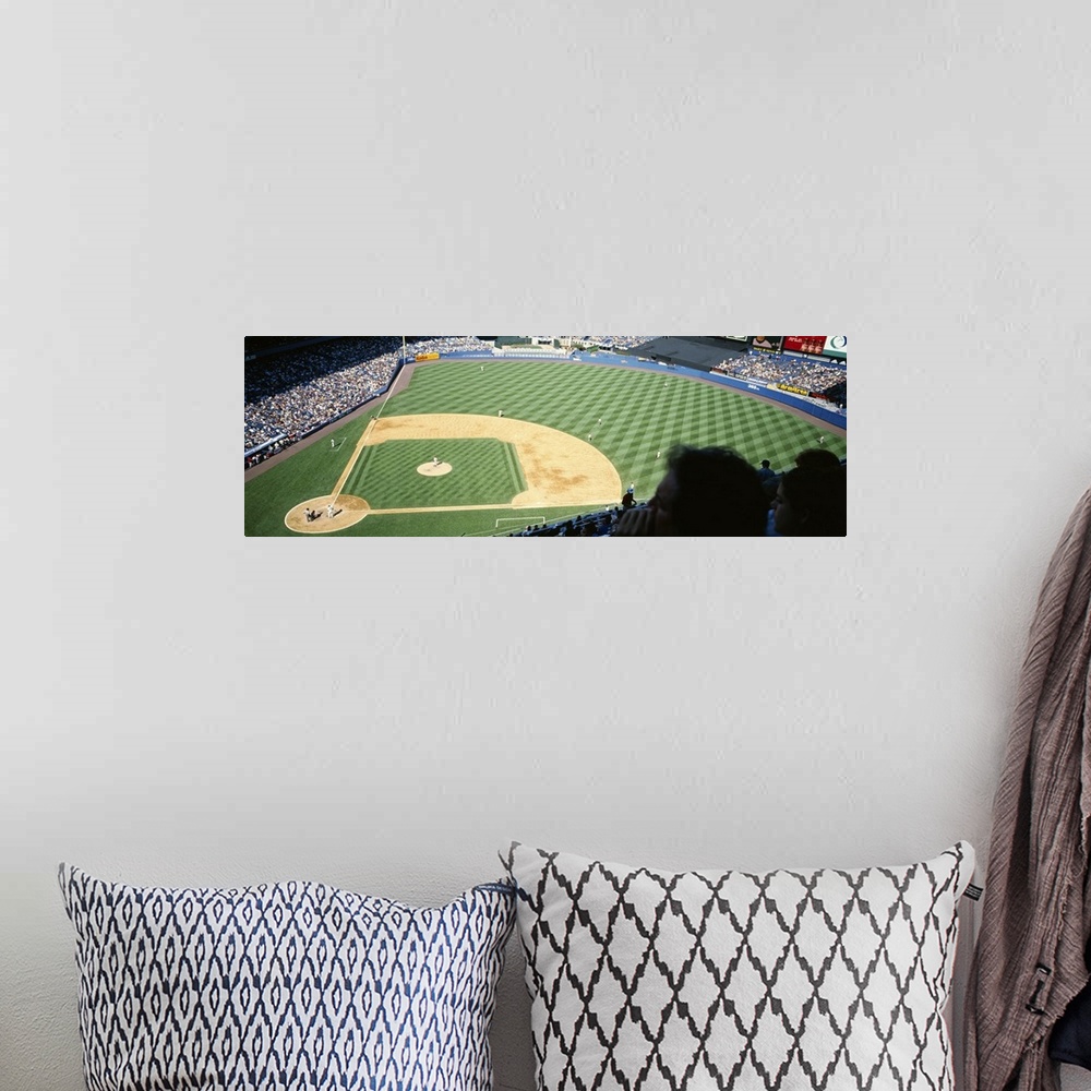 A bohemian room featuring Spectators watching a baseball match in a stadium, Yankee Stadium, New York City, New York State