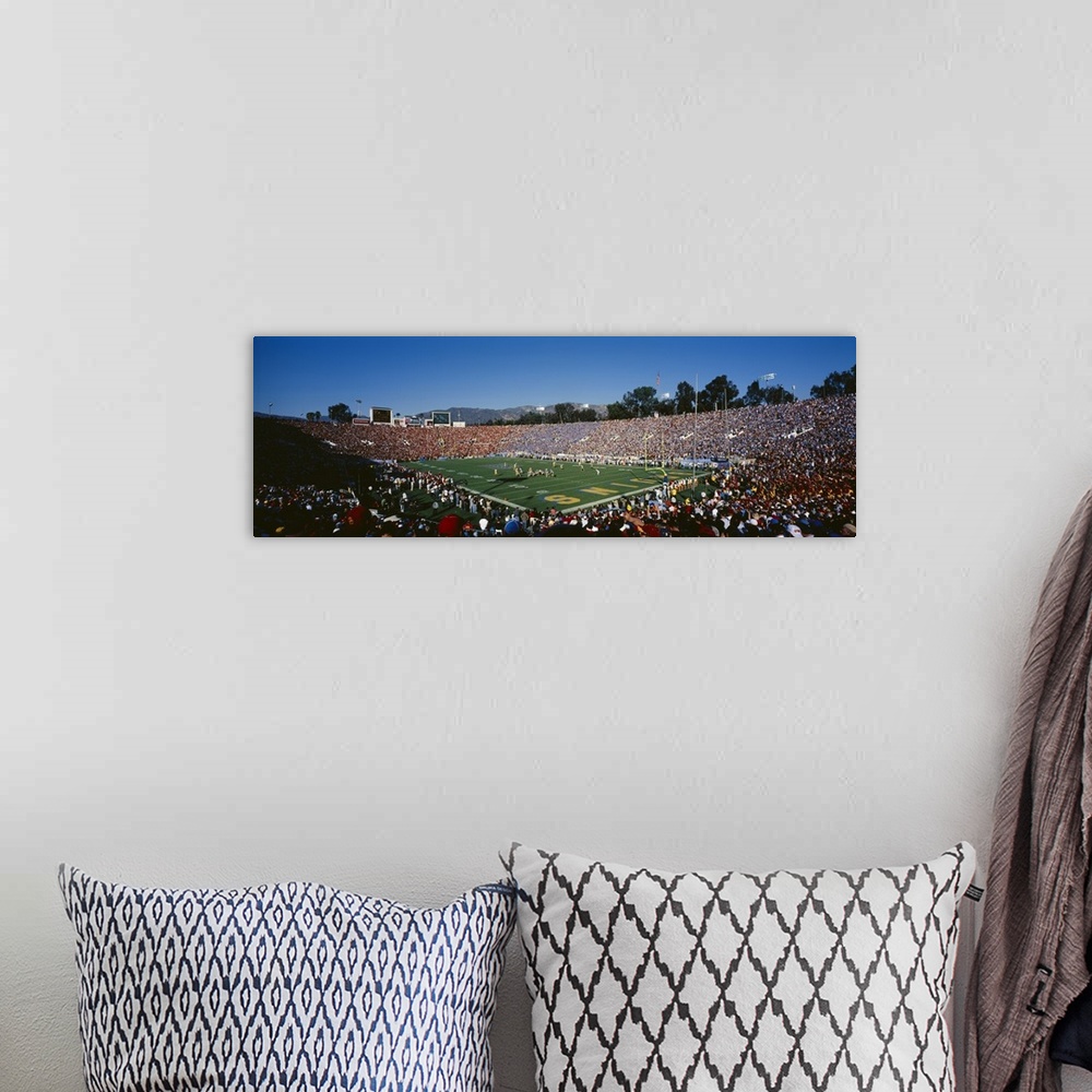 A bohemian room featuring Spectators watching a football match in a stadium, Rose Bowl Stadium, Pasadena, California