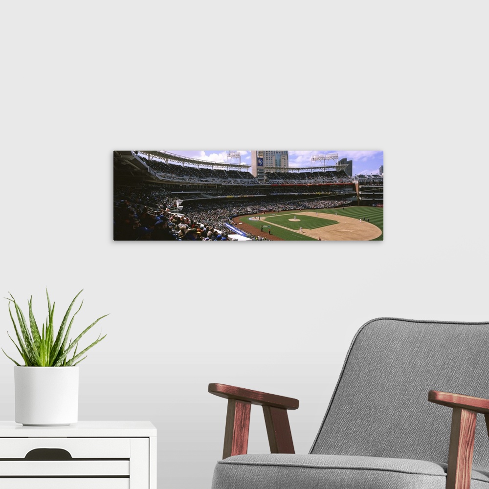 A modern room featuring Spectators watching baseball game in a baseball stadium, Cuba vs. Dominican Republic, World Baseb...