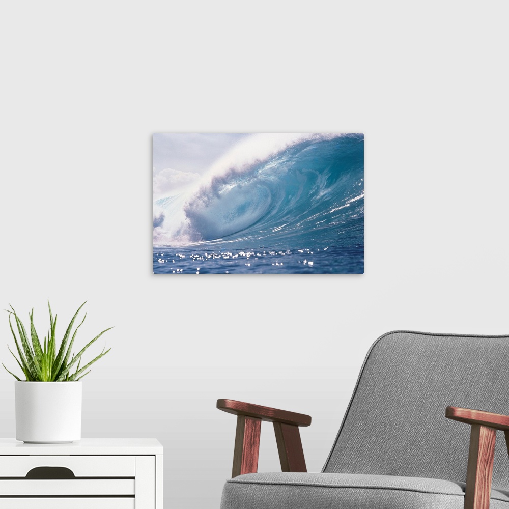A modern room featuring Spraying Waves