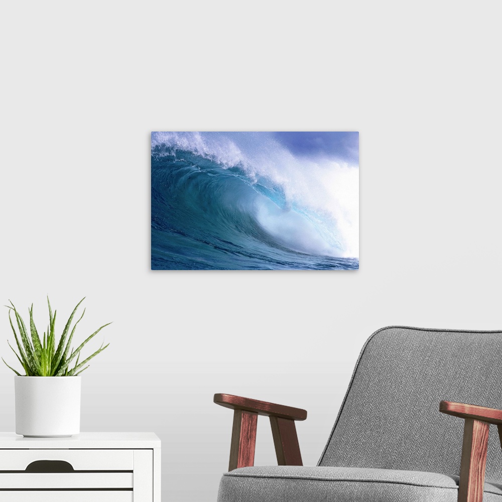 A modern room featuring Spraying Waves