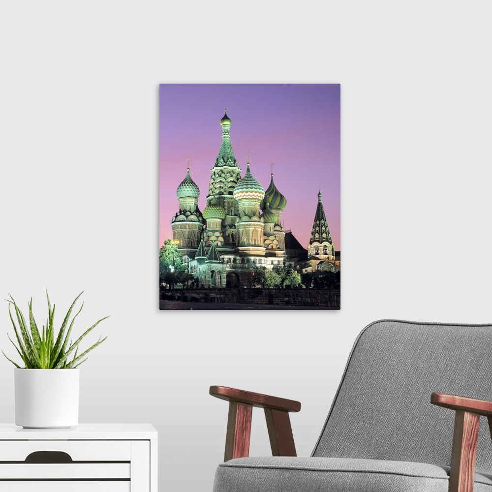 A modern room featuring St Basil's Cathedral Moscow Russia