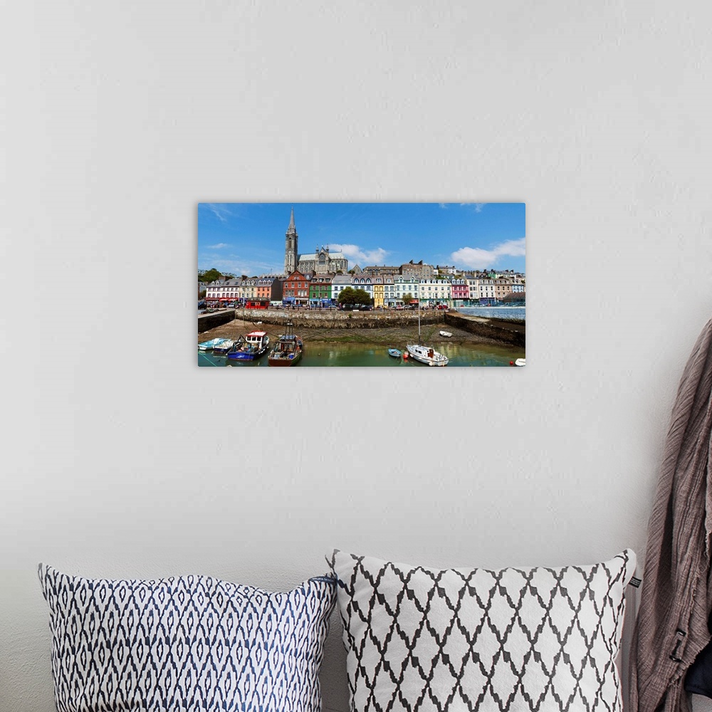 A bohemian room featuring St Coleman's Cathedral Towering over the Harbour, Cobh, County Cork, Ireland