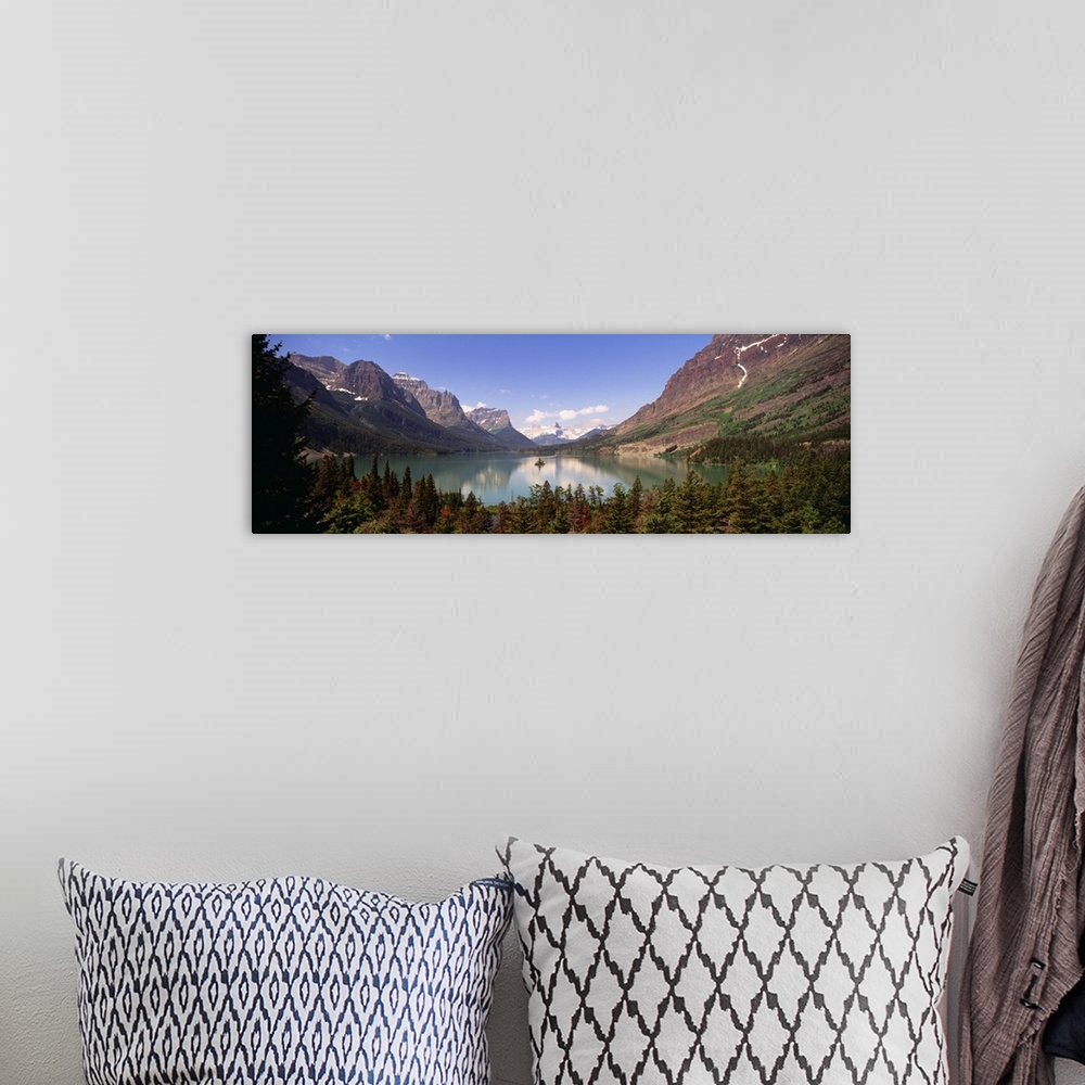 A bohemian room featuring St Mary Lake Glacier National Park MT