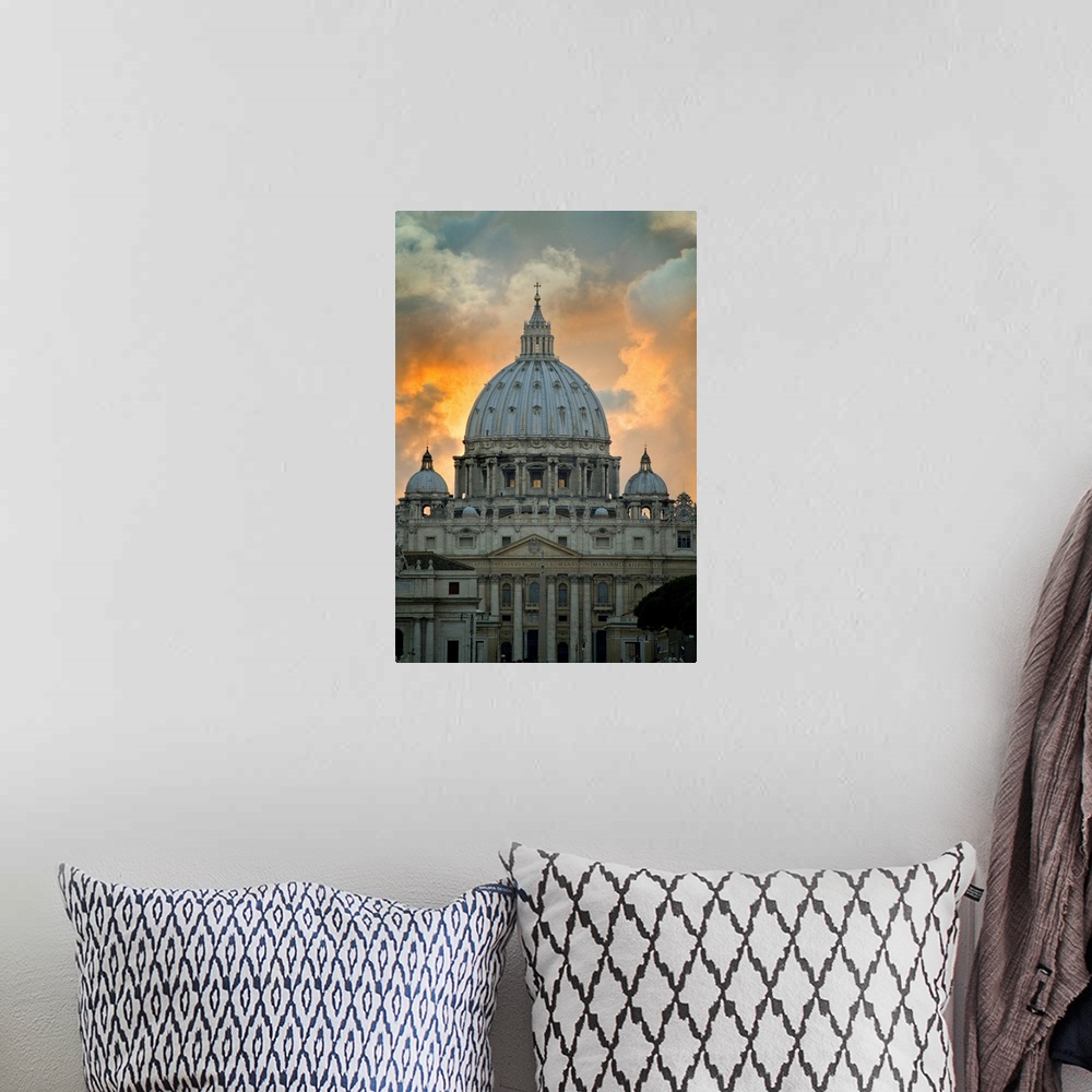 A bohemian room featuring St. Peter's Basilica viewed from Tiber River, Rome, Lazio, Italy