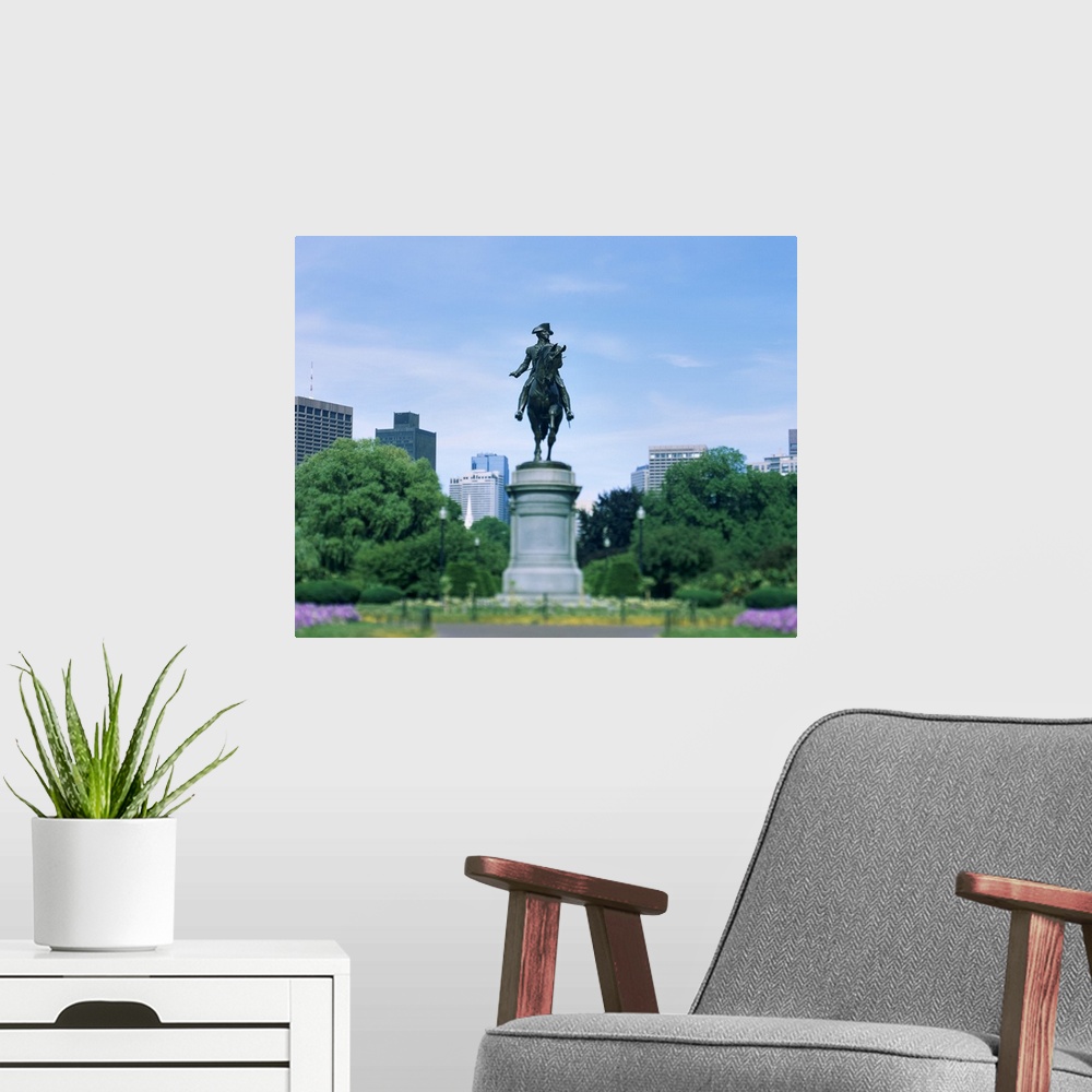A modern room featuring Statue of George Washington in a garden, Boston, Massachusetts