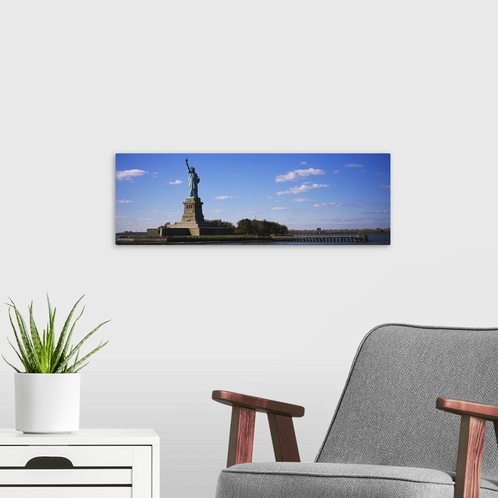 A modern room featuring Statue viewed through a ferry, Statue of Liberty, Liberty State Park, Liberty Island, New York Ci...