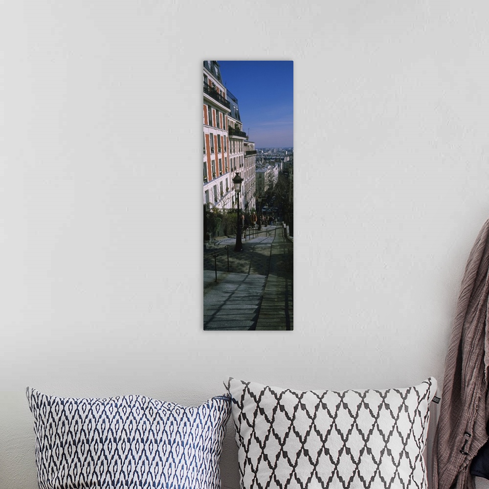 A bohemian room featuring Stepped walkway, Rue de Mont Cenis, Montmartre, Paris, Ile-De-France, France