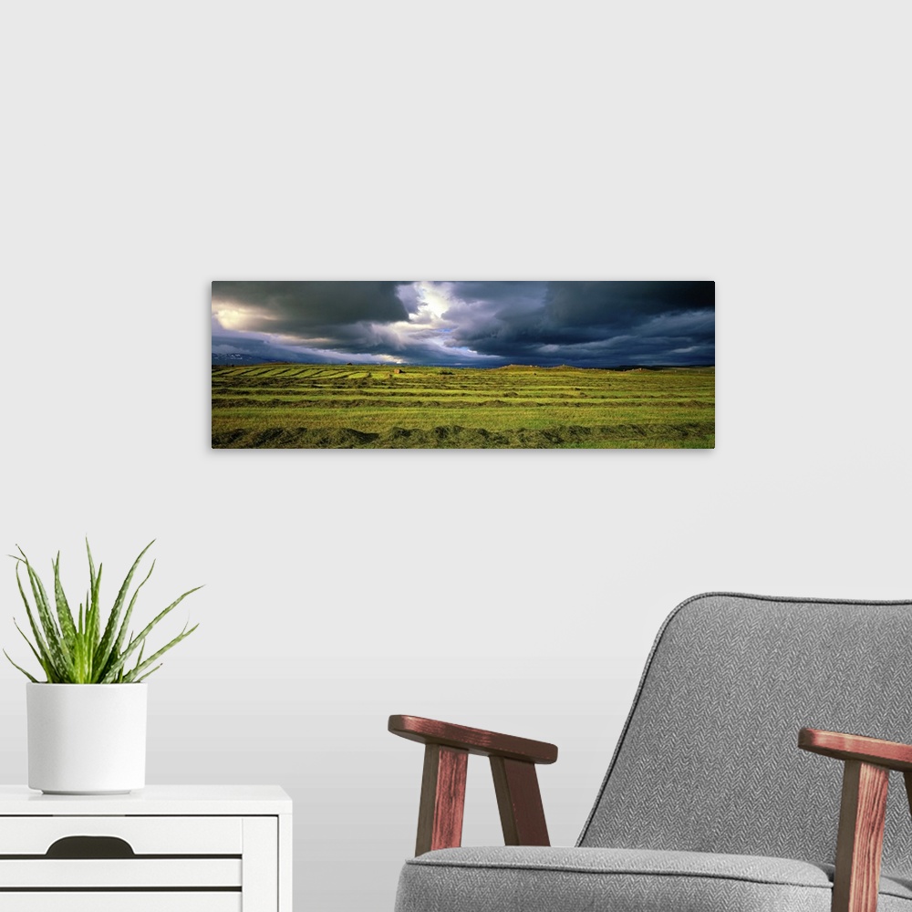 A modern room featuring Storm Clouds Iceland