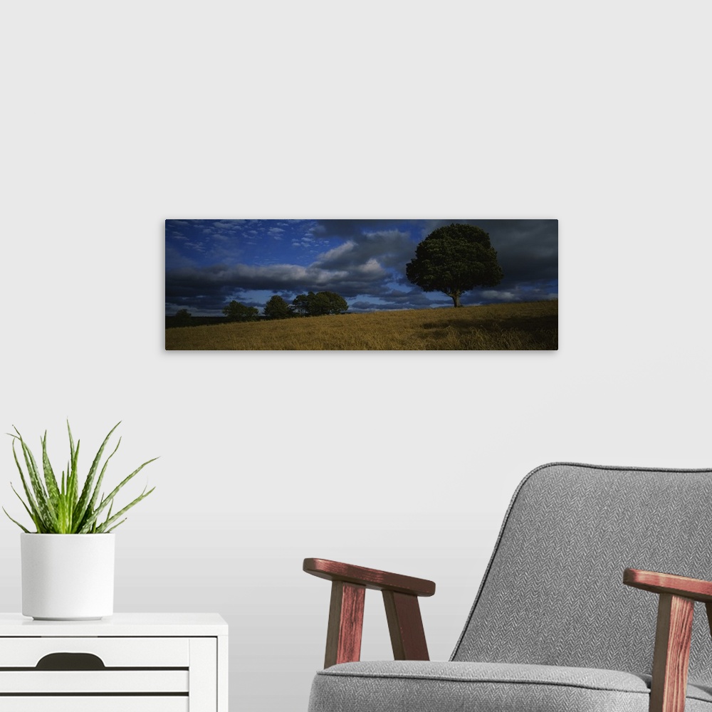 A modern room featuring Storm clouds over a field, Republic of Ireland