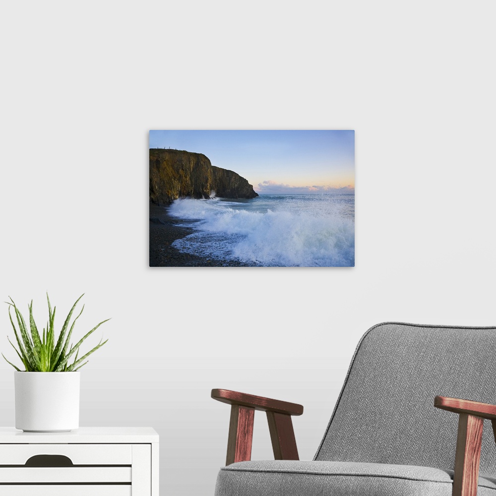 A modern room featuring Stormy Seas at Ballyvooney Cove, The Copper Coast, County Waterford, Ireland