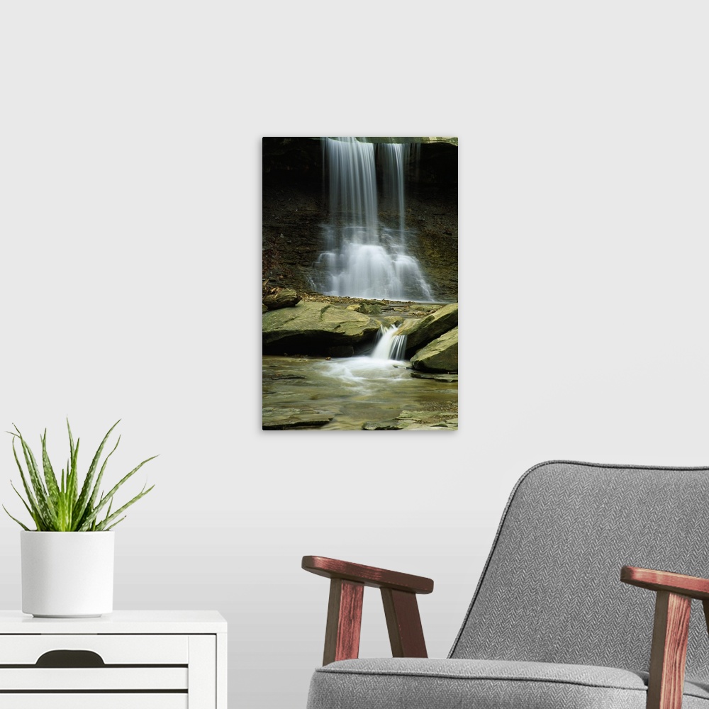 A modern room featuring Stream below Blue Hen Falls, Cuyahoga National Park, Ohio