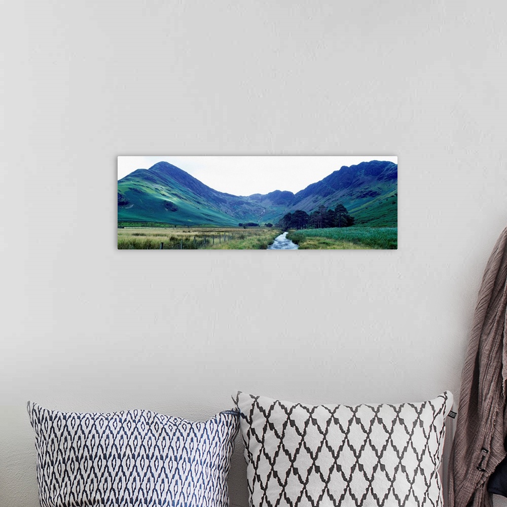 A bohemian room featuring Stream flowing through a landscape, Fleetwith Pike, Haystacks, Buttermere, England