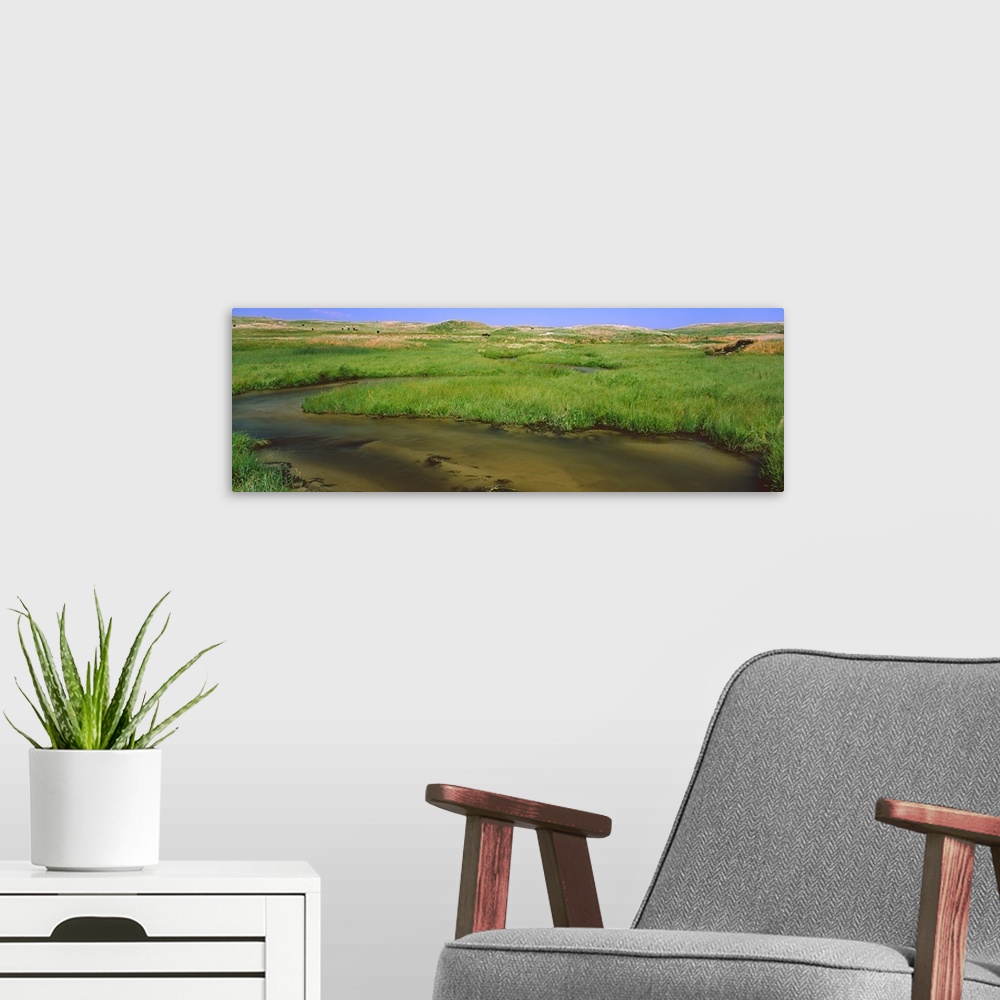 A modern room featuring Stream passing through a landscape, Whitetail Creek, Keith County, Nebraska,