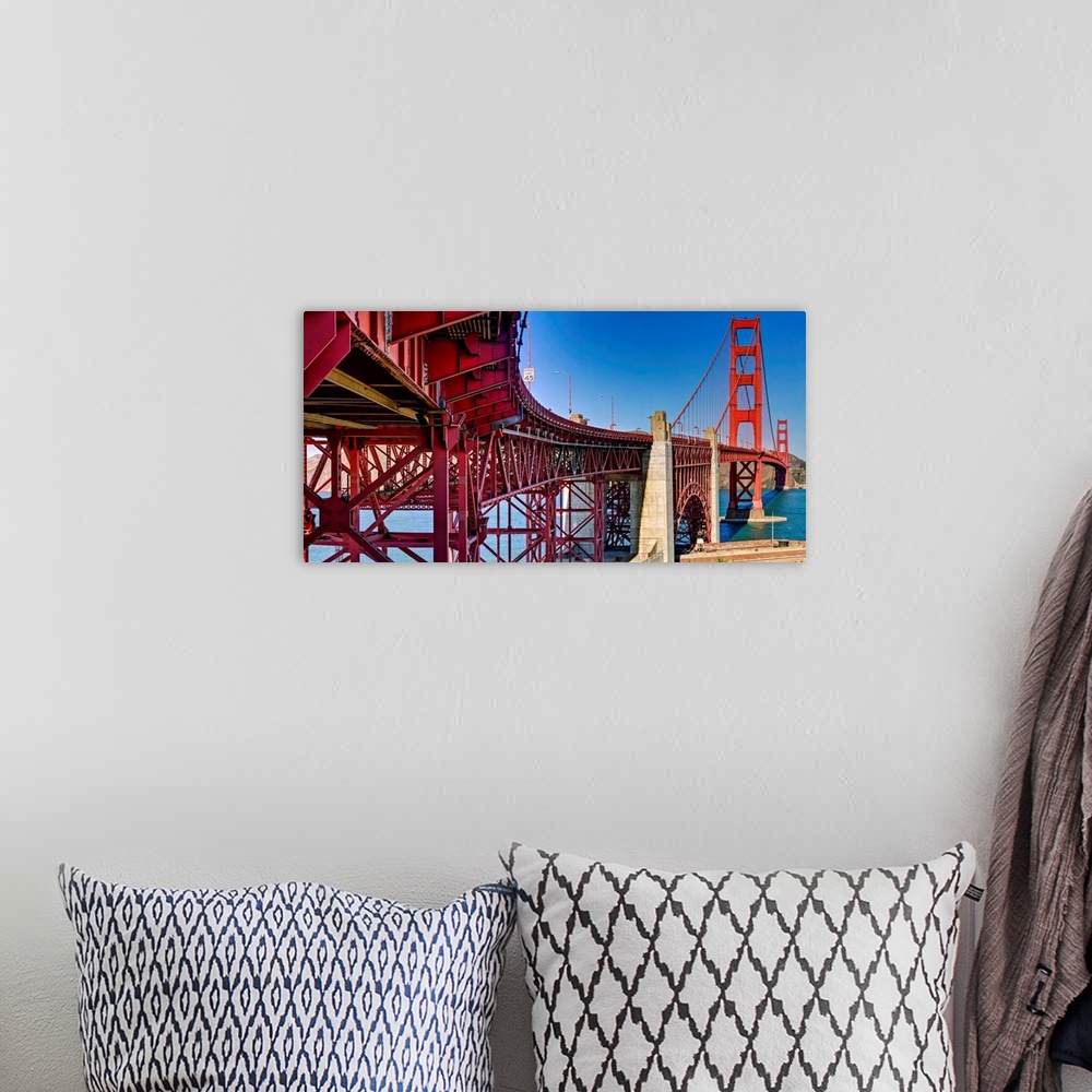 A bohemian room featuring Structural supports for the bridge, Golden Gate Bridge, San Francisco, California