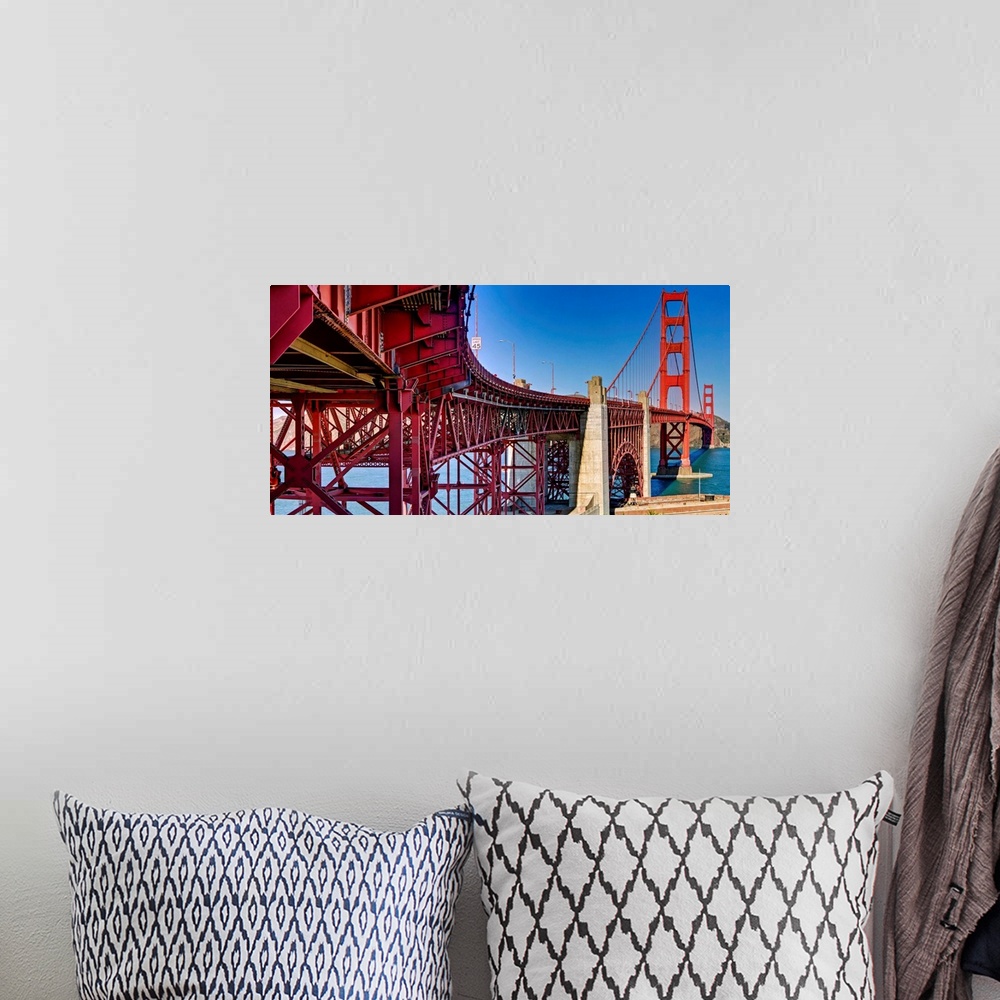 A bohemian room featuring Structural supports for the bridge, Golden Gate Bridge, San Francisco, California