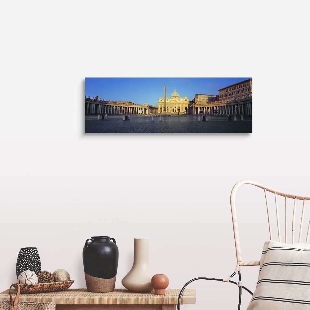 A farmhouse room featuring Sunlight falling on a basilica St. Peters Basilica St. Peters Square Vatican city Rome Lazio Italy