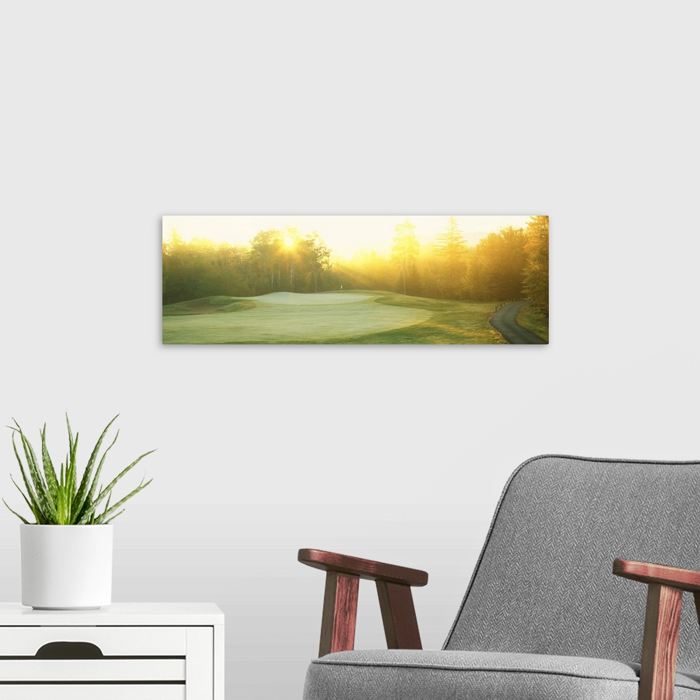 A modern room featuring Sunrise Golf Course ME