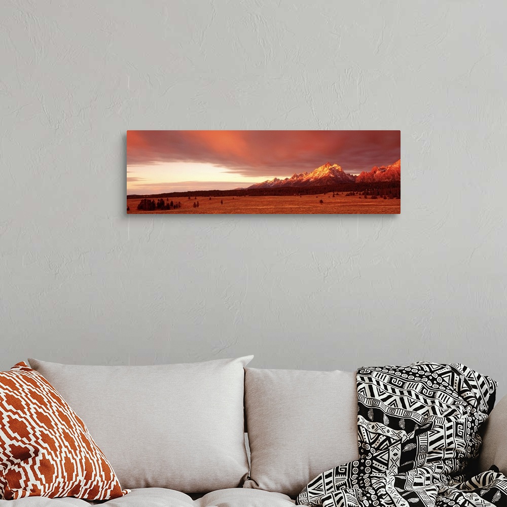 A bohemian room featuring Sunrise Grand Teton National Park WY